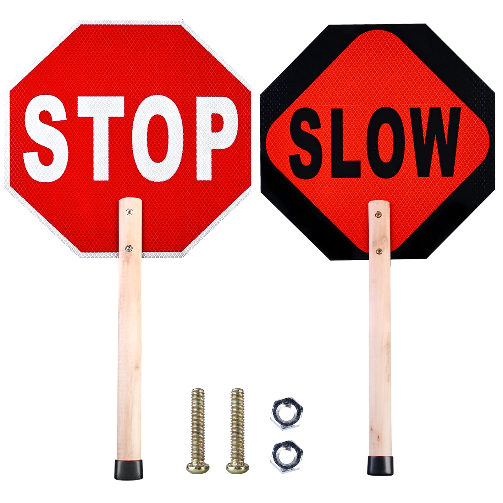 Amazon.co.jp: Stop Slow 両面サイン: ハンドル付きストップサイン 13